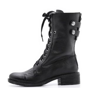 Sam Edelman Darwin Combat Boots 9.5 Black Leather